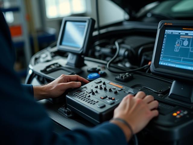 Advanced engine diagnostic tools and technology in use