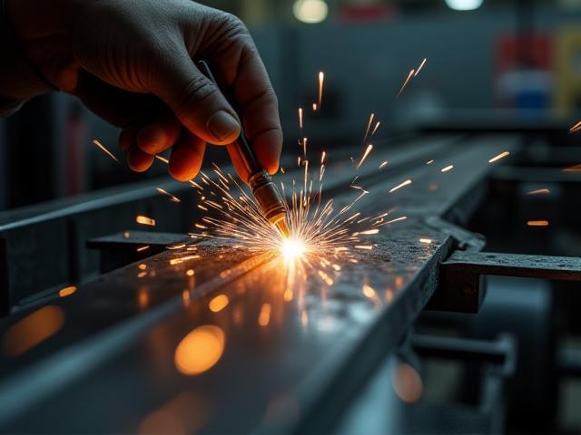 Custom welding on a truck bed frame in workshop setting